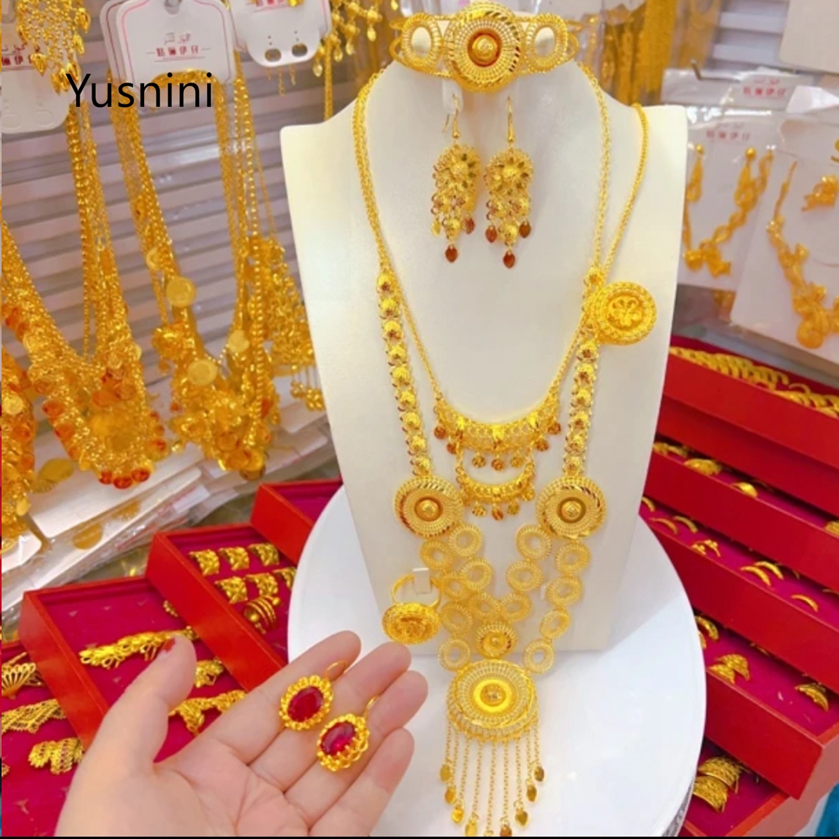 Women'S Fashion Rings Gold - New Dubai Fashion High end 24K