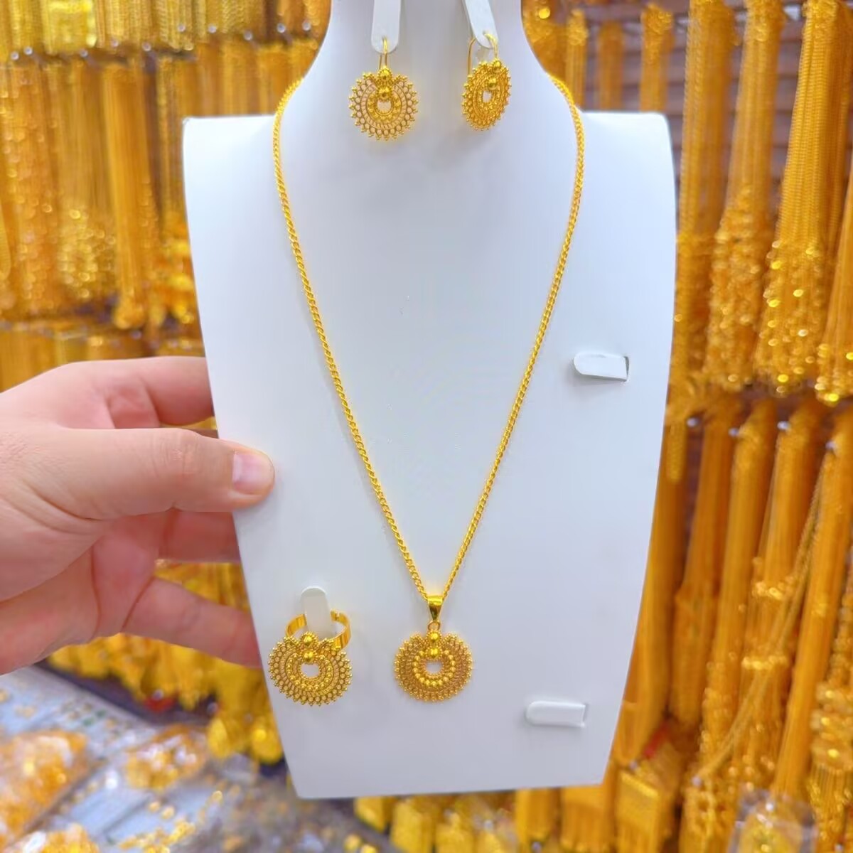 Women'S Fashion Rings Gold - New Dubai 24K Gold Plated Necklace,