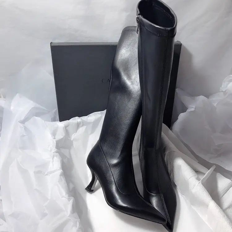 Women'S Fashion Boots 2025 - Designer Pointed Toe Women Stretch Knee-High