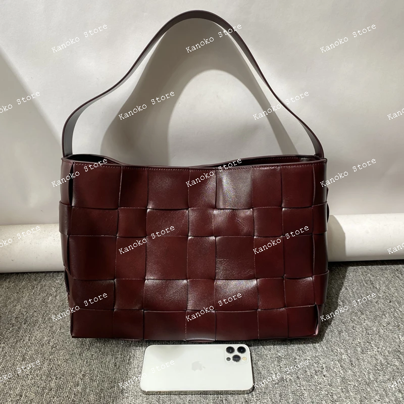 Women'S Fashion Layering - genuine leather top layer cowhide weave