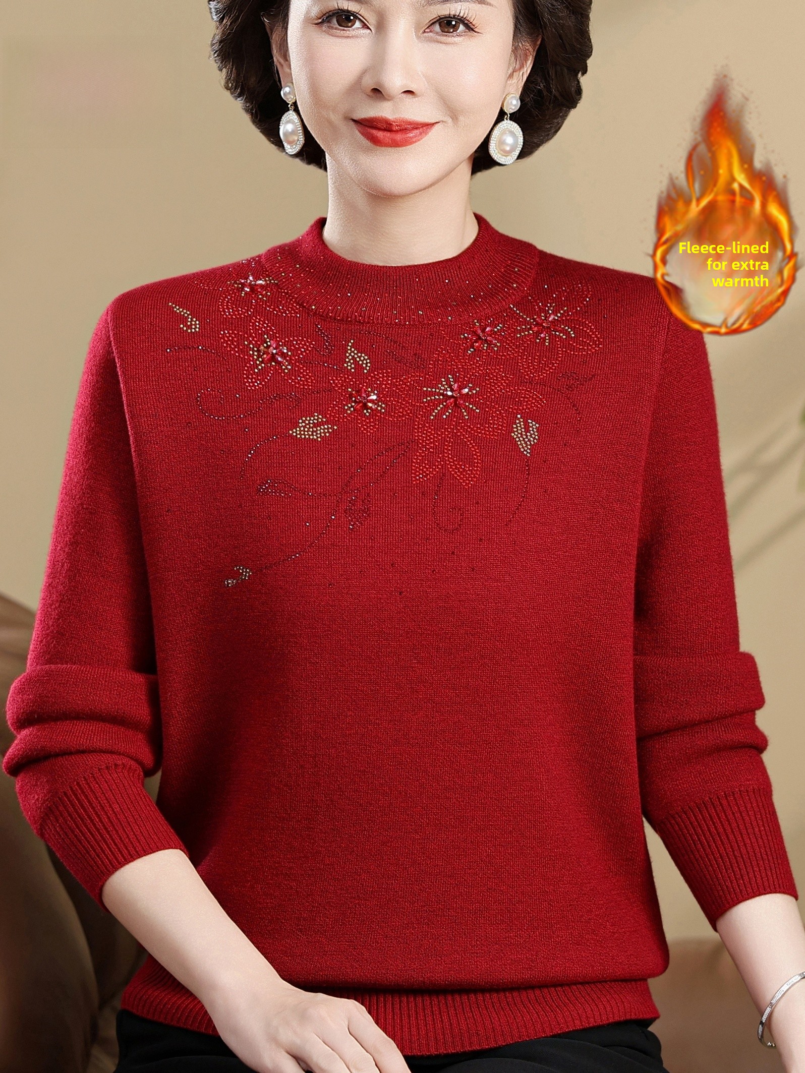 Women Fashion Over 60 - Fashionable Thickened Woolen Sweater for Women