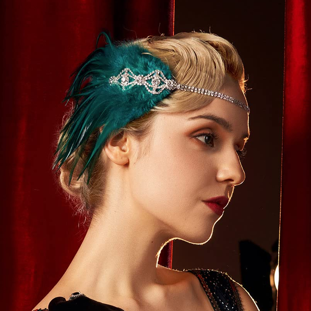 Women'S Fashion In The 1920S - Stonefans Green Flapper Headband 1920s Headpiece
