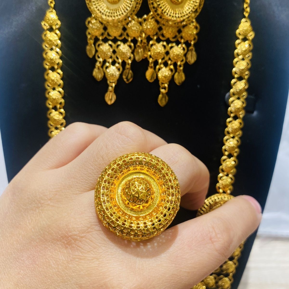 Women'S Fashion Rings Gold - New Dubai Fashion Women's 24K Gold