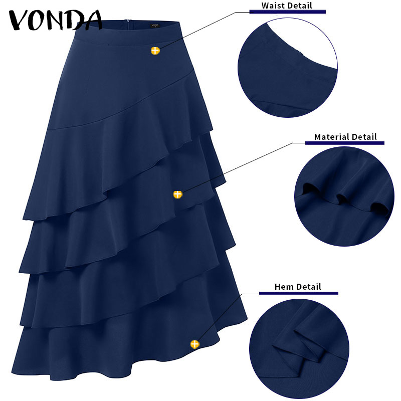 VONDA Plus Size 5XL Women Long - Women'S Fashion Layering บทวิจารณ์และราคา