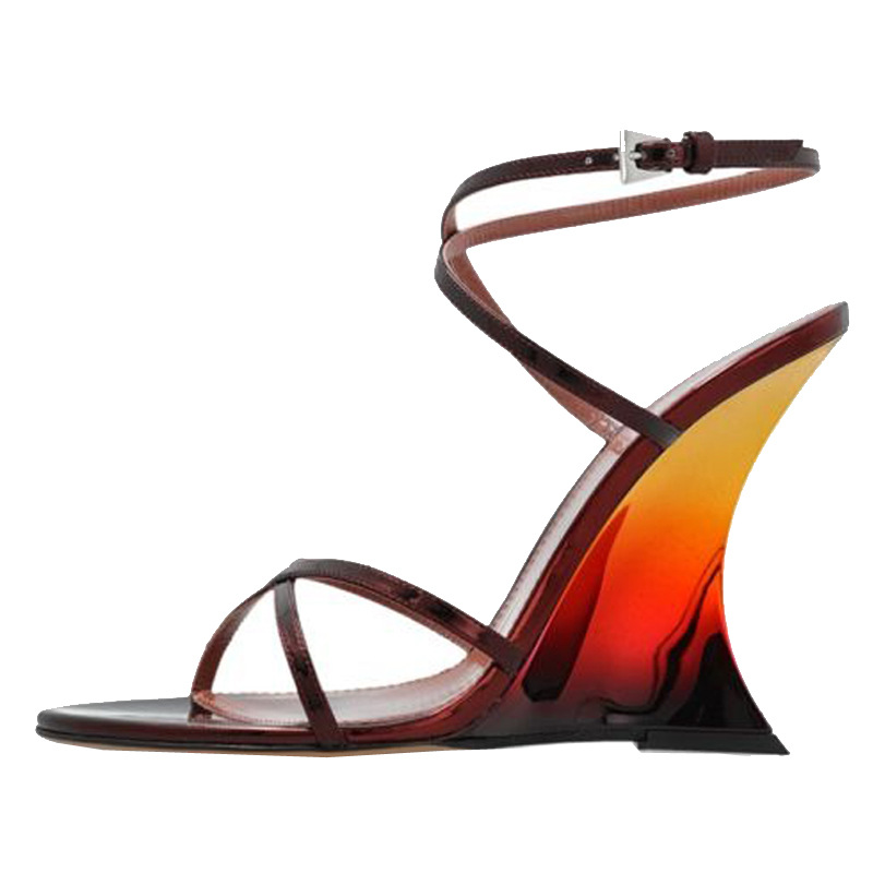New Open Toe Cross Strap Gradi - Women Fashion Show บทวิจารณ์และราคา