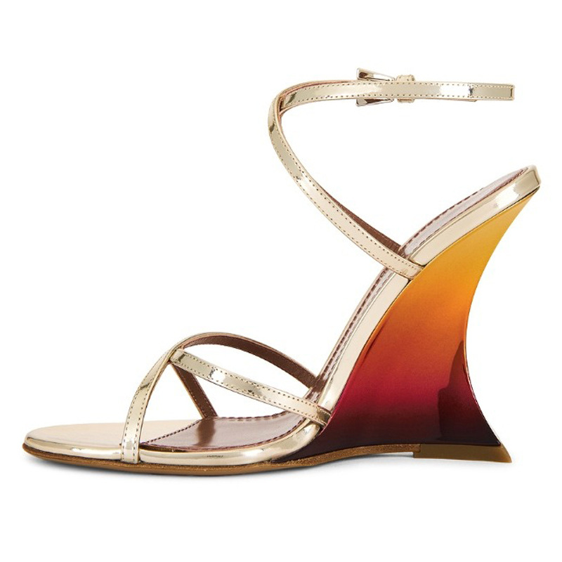 New Open Toe Cross Strap Gradi - Women Fashion Show บทวิจารณ์และราคา