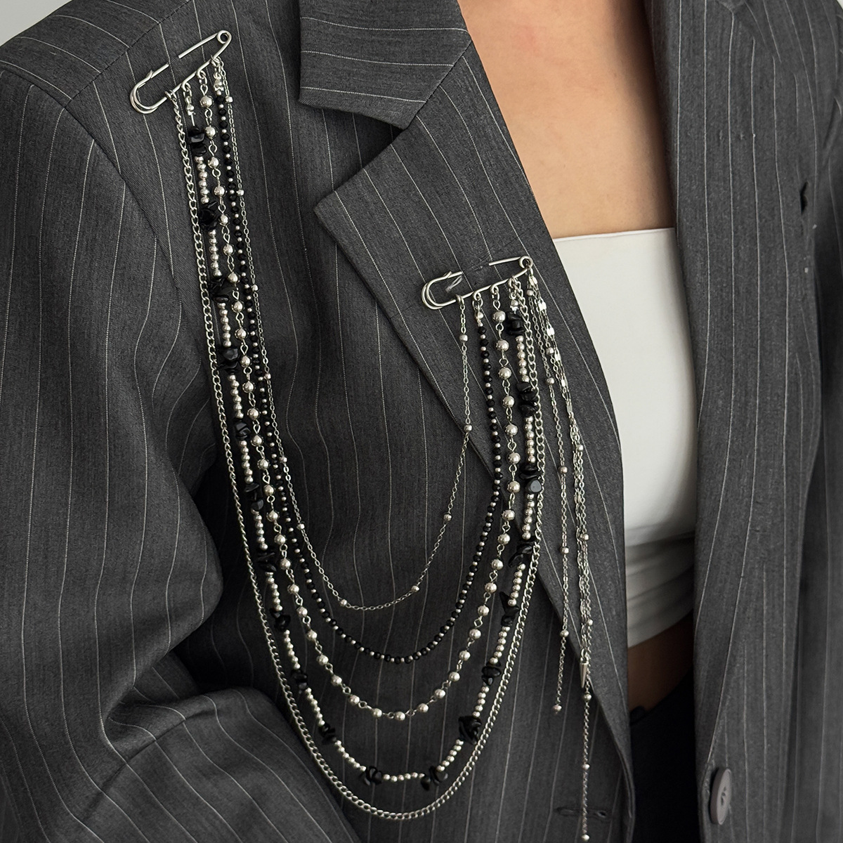 Punk Hip Hop Long Crystal Broo - Women'S Fashion Layering บทวิจารณ์และราคา