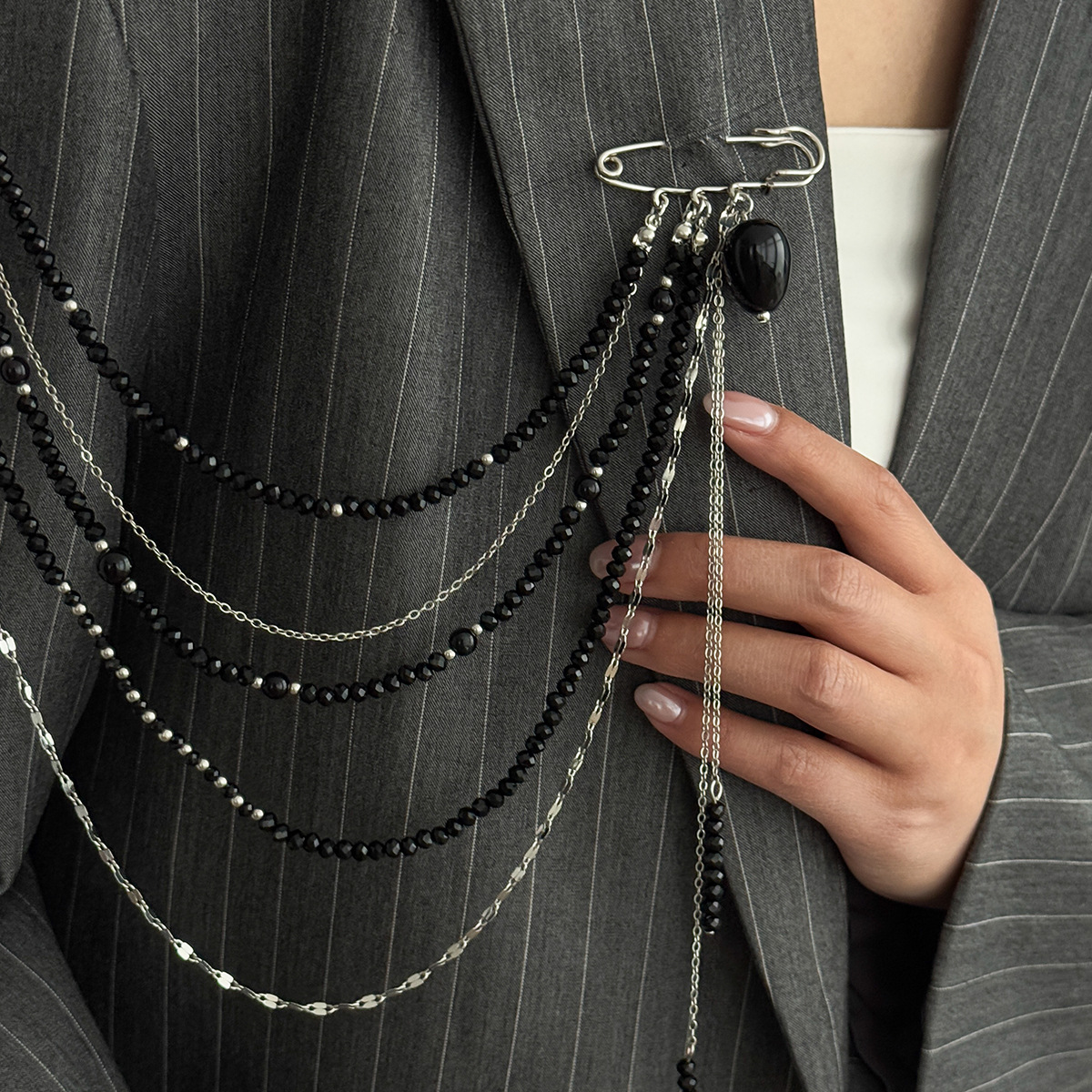 Punk Hip Hop Long Crystal Broo - Women'S Fashion Layering บทวิจารณ์และราคา