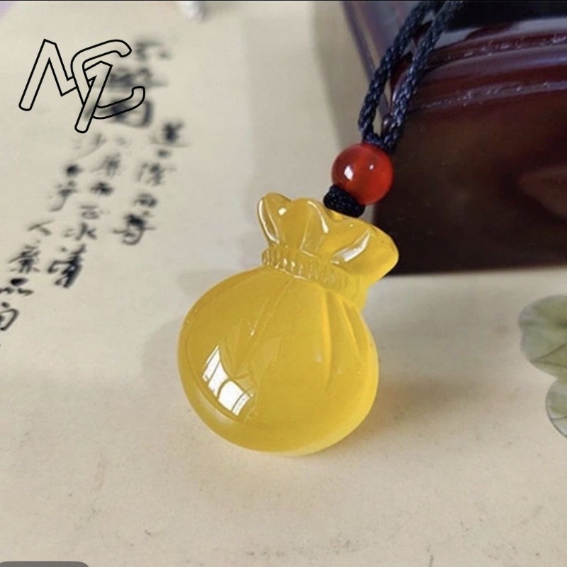 Natural Agate Blessing Bag Pen - Women'S Fashion Jewellery บทวิจารณ์และราคา