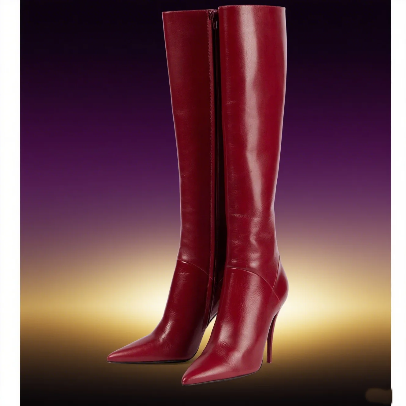 Matte Leather Knee High Boots  - Women'S Fashion Knee High Boots บทวิจารณ์และราคา