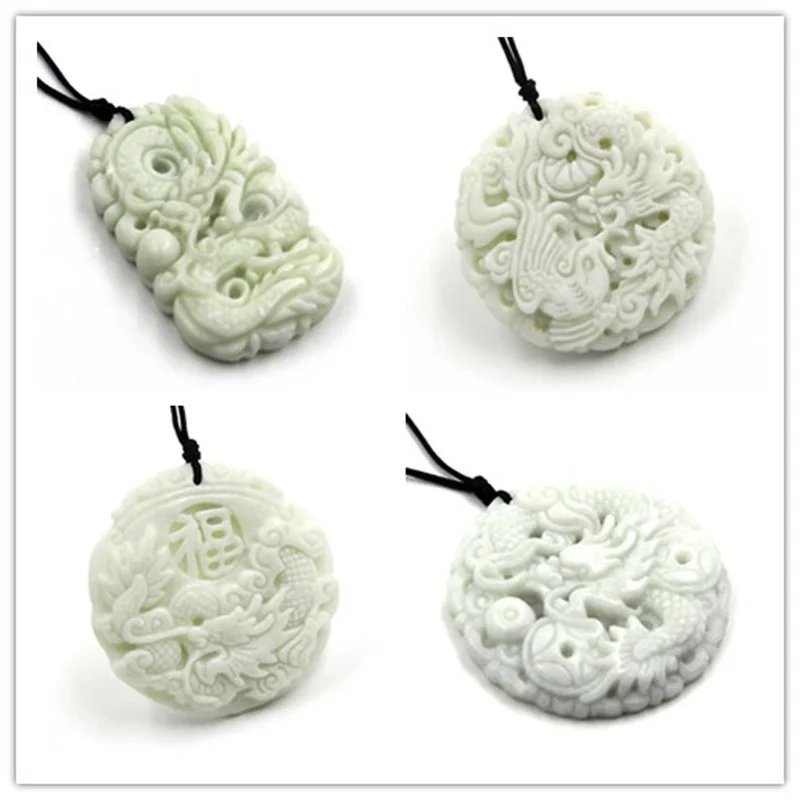 Natural White jade Dragon Phoe - Women'S Fashion Jewellery บทวิจารณ์และราคา