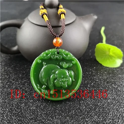 Natural Green Chinese Pig Carv - Women'S Fashion Jewellery บทวิจารณ์และราคา