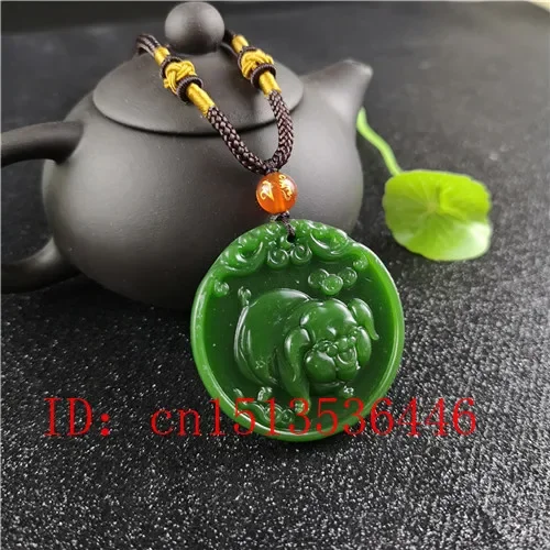 Natural Green Chinese Pig Carv - Women'S Fashion Jewellery บทวิจารณ์และราคา