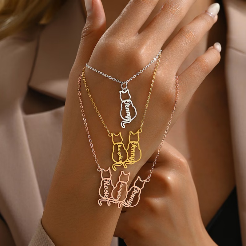 Personalized Cat Name Necklace - Xl Women'S Fashion บทวิจารณ์และราคา