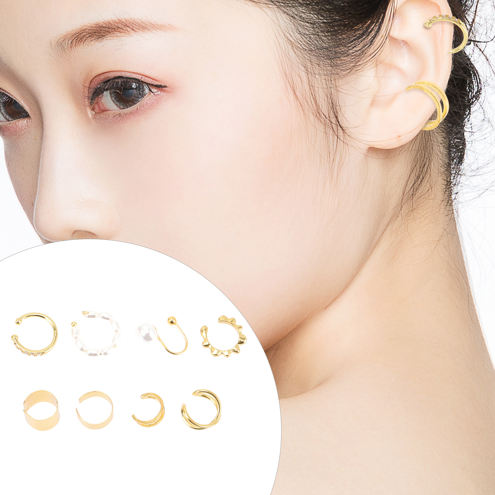 8Pcs Women Clip on Nose Rings  - Women'S Fashion Rings Gold บทวิจารณ์และราคา