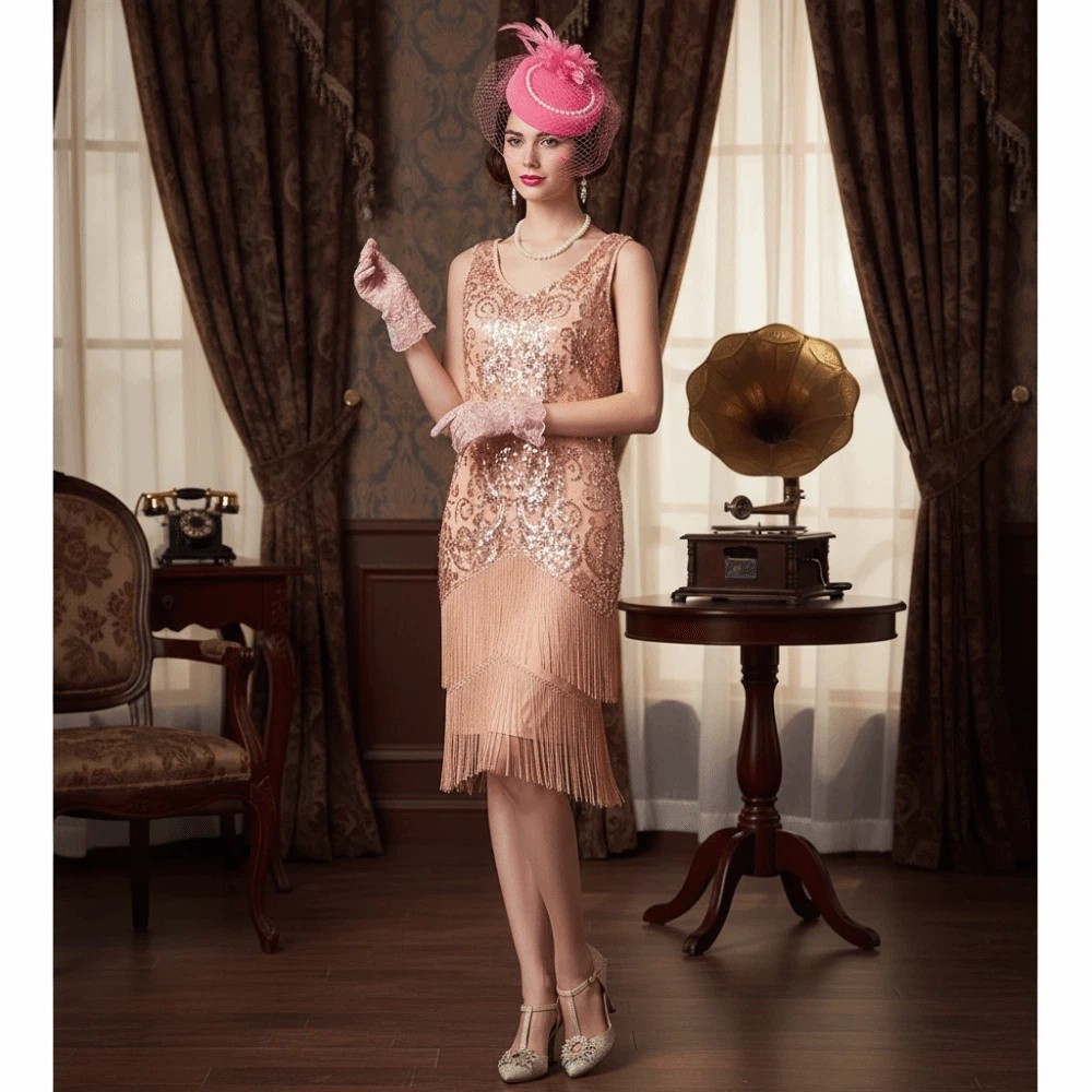 Fashion Exquisite Mesh Feather - Women'S Fashion In The 1920S บทวิจารณ์และราคา