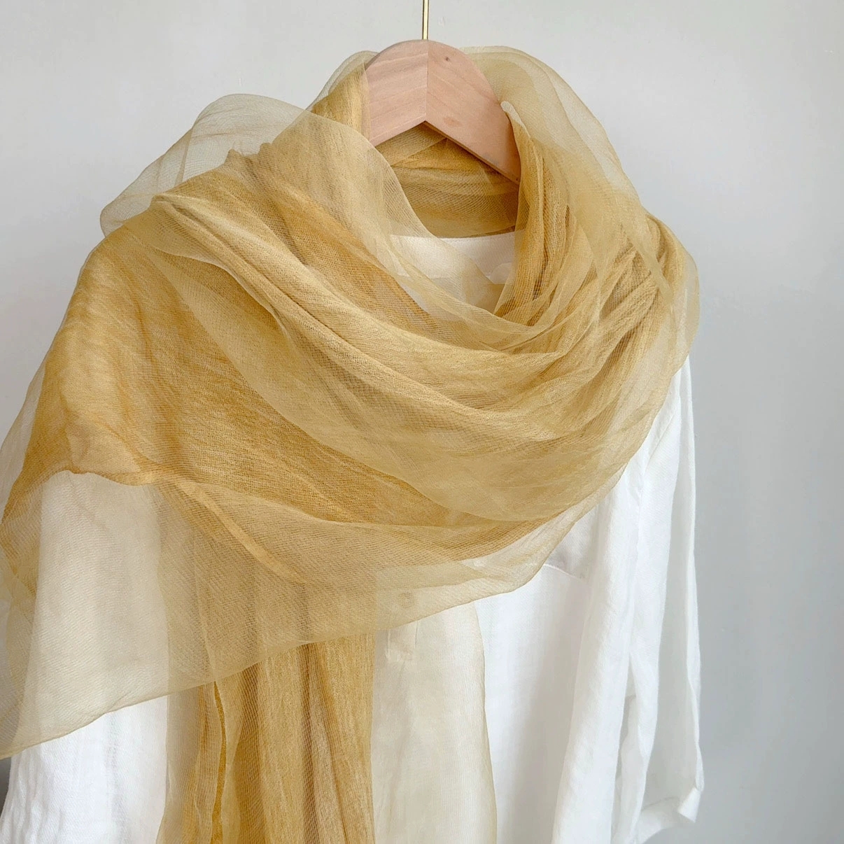 Double-layer Silk Scarf Women  - Women'S Fashion Layering บทวิจารณ์และราคา