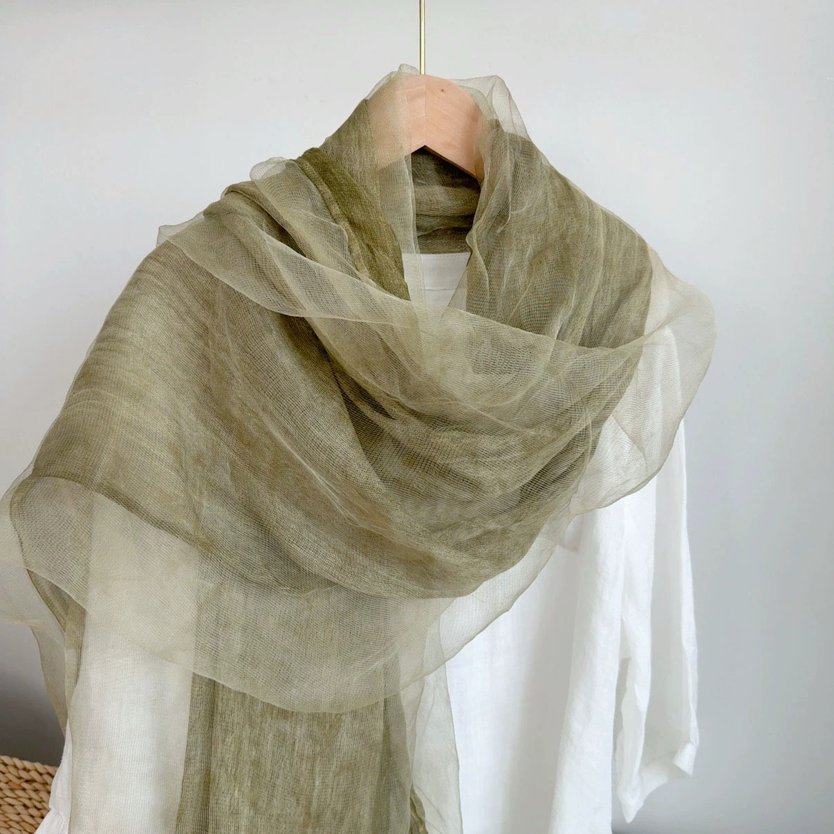 Double-layer Silk Scarf Women  - Women'S Fashion Layering บทวิจารณ์และราคา