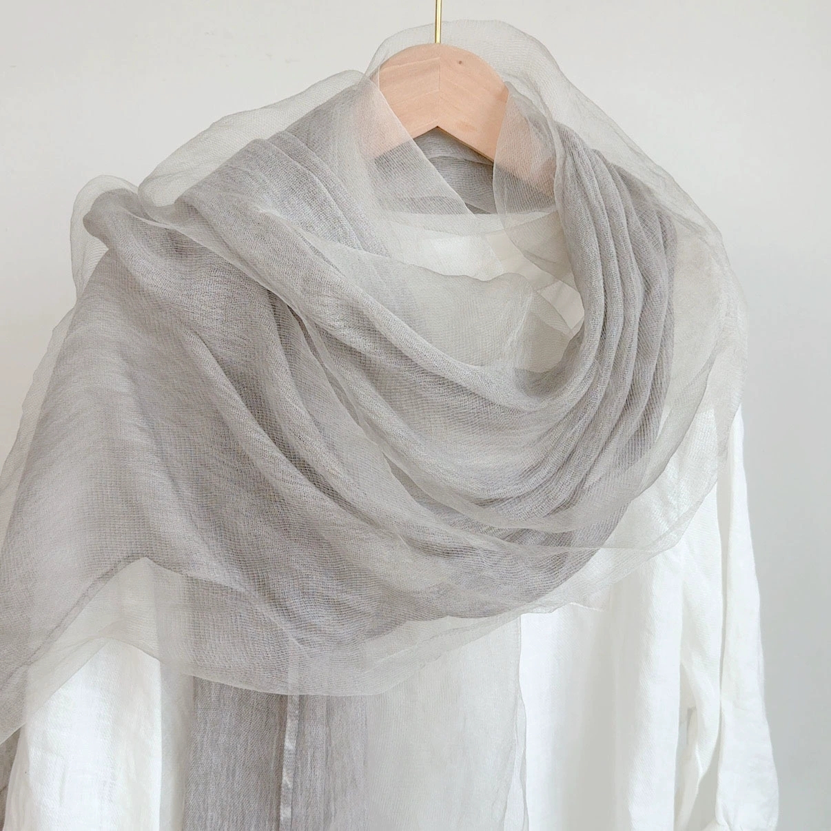 Double-layer Silk Scarf Women  - Women'S Fashion Layering บทวิจารณ์และราคา