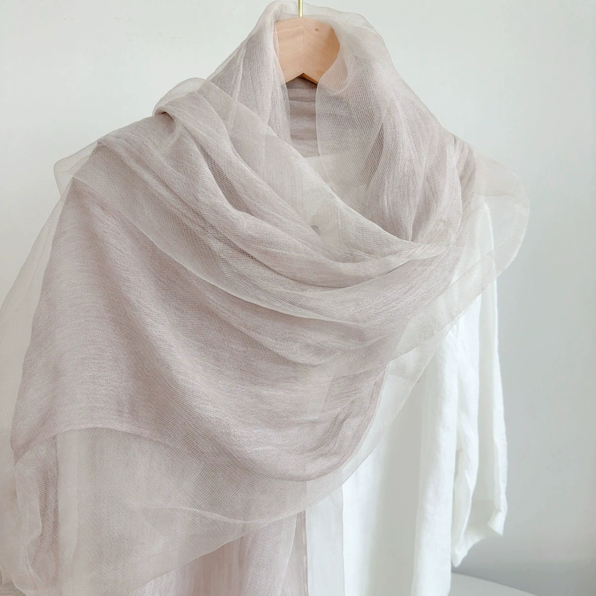 Double-layer Silk Scarf Women  - Women'S Fashion Layering บทวิจารณ์และราคา