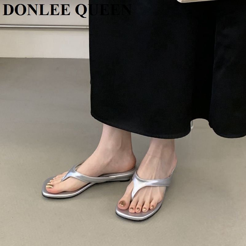 Fashion Clip Toe Wedges Low He - Women Queen Fashion บทวิจารณ์และราคา