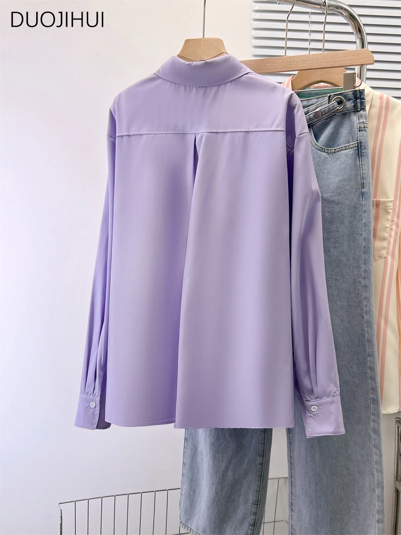 DUOJIHUI Purple Chic Polo Neck - Xl Women'S Fashion บทวิจารณ์และราคา