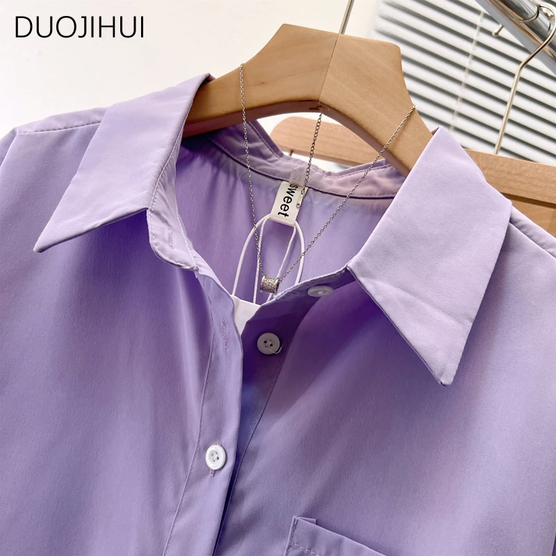 DUOJIHUI Purple Chic Polo Neck - Xl Women'S Fashion บทวิจารณ์และราคา