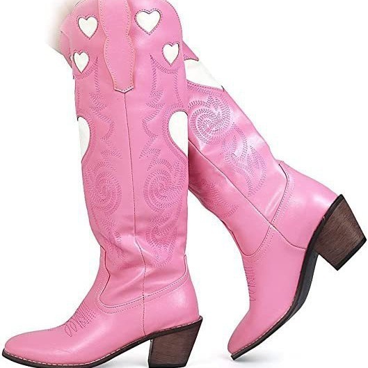 Fashion Love Heart Chunky Heel - Women'S Fashion Knee High Boots บทวิจารณ์และราคา