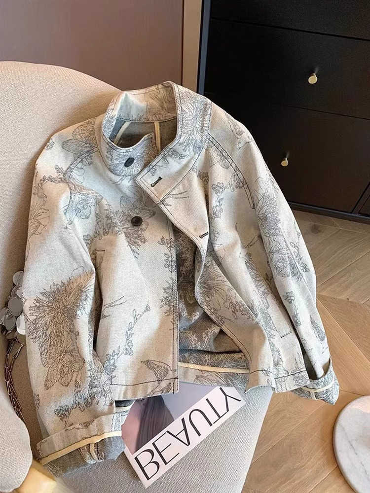 Women Light Grey Print Denim J - Women'S Fashion In The 90S บทวิจารณ์และราคา