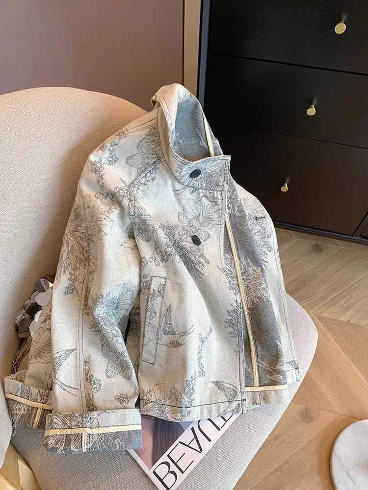 Women Light Grey Print Denim J - Women'S Fashion In The 90S บทวิจารณ์และราคา