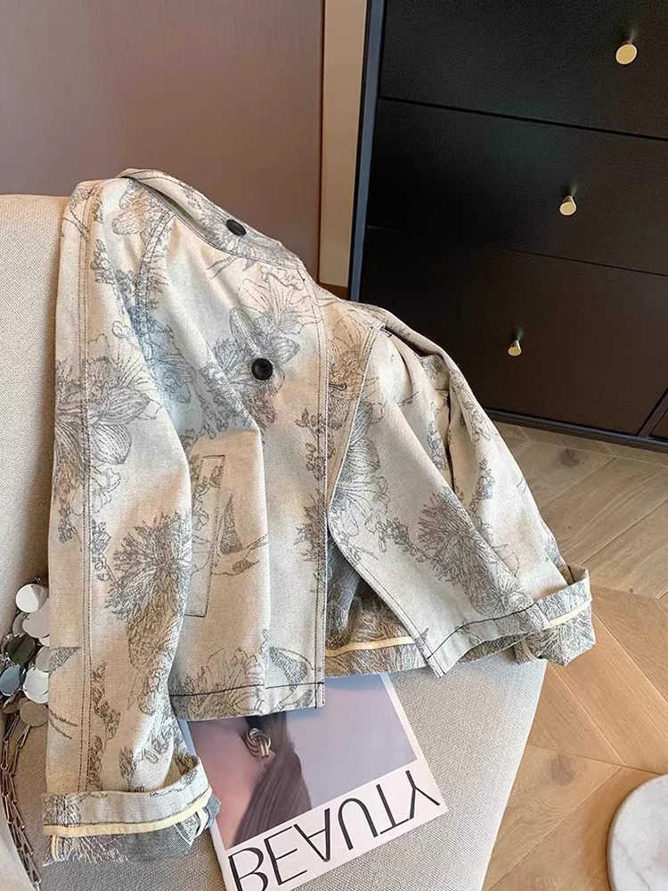Women Light Grey Print Denim J - Women'S Fashion In The 90S บทวิจารณ์และราคา