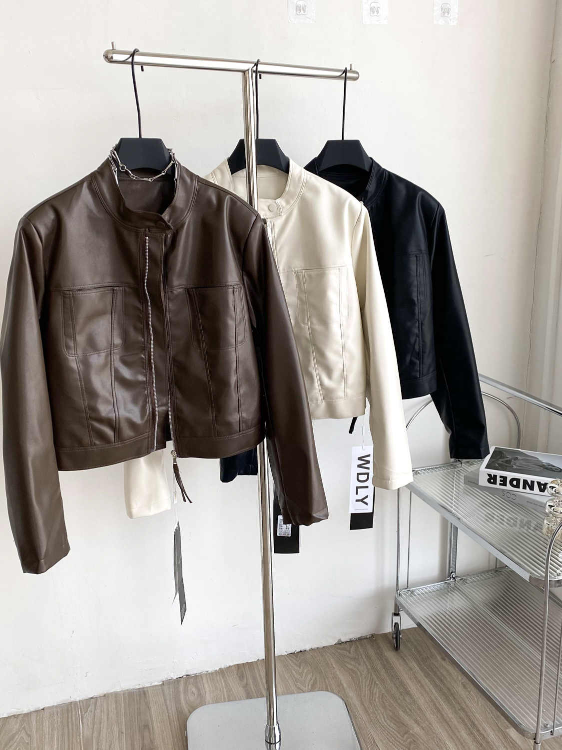 Women's Brown Leather PU Jacke - Women'S Fashion In The 90S บทวิจารณ์และราคา