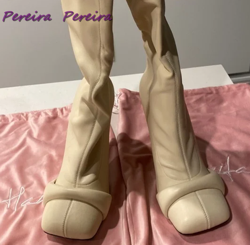 Solid Strange Style Knee-High  - Women'S Fashion Knee High Boots บทวิจารณ์และราคา