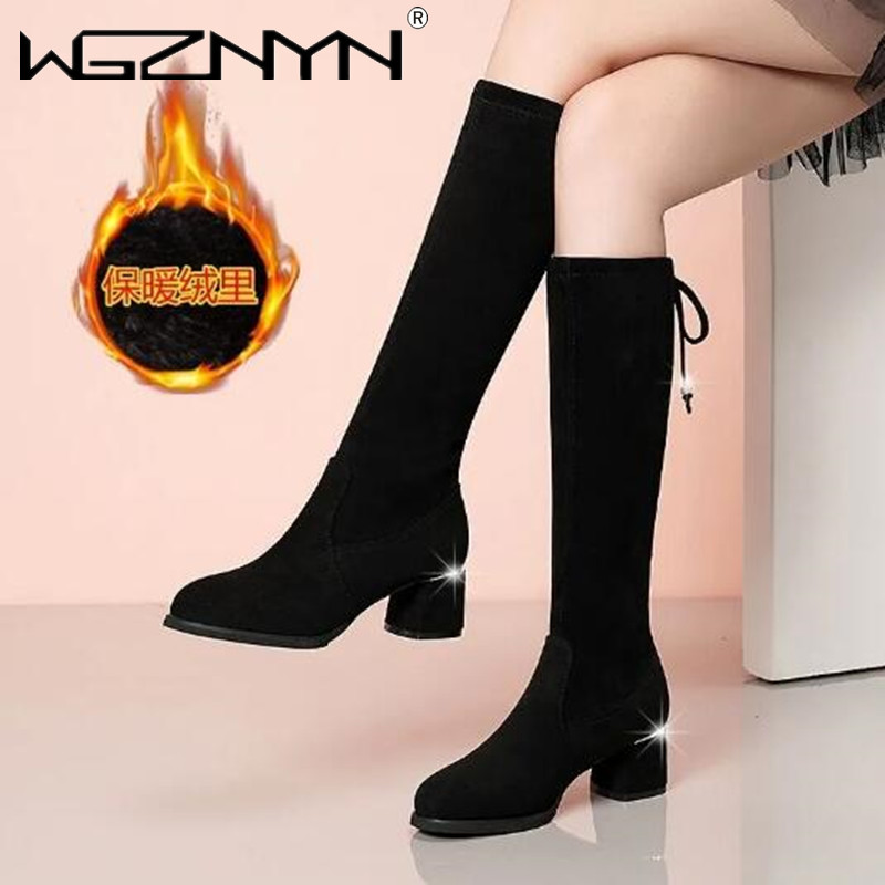 Women Autumn Winter Black Knee - Women'S Fashion Boots 2025 บทวิจารณ์และราคา