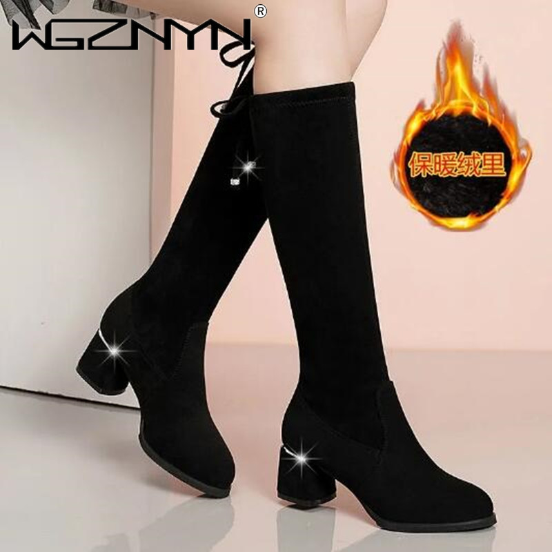 Women Autumn Winter Black Knee - Women'S Fashion Boots 2025 บทวิจารณ์และราคา