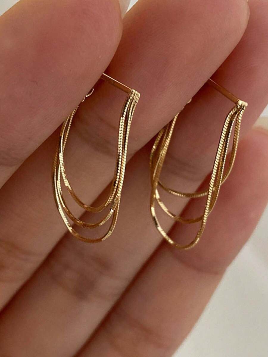 Gold-Tone Curved Bar Top Tripl - Women'S Fashion Layering บทวิจารณ์และราคา