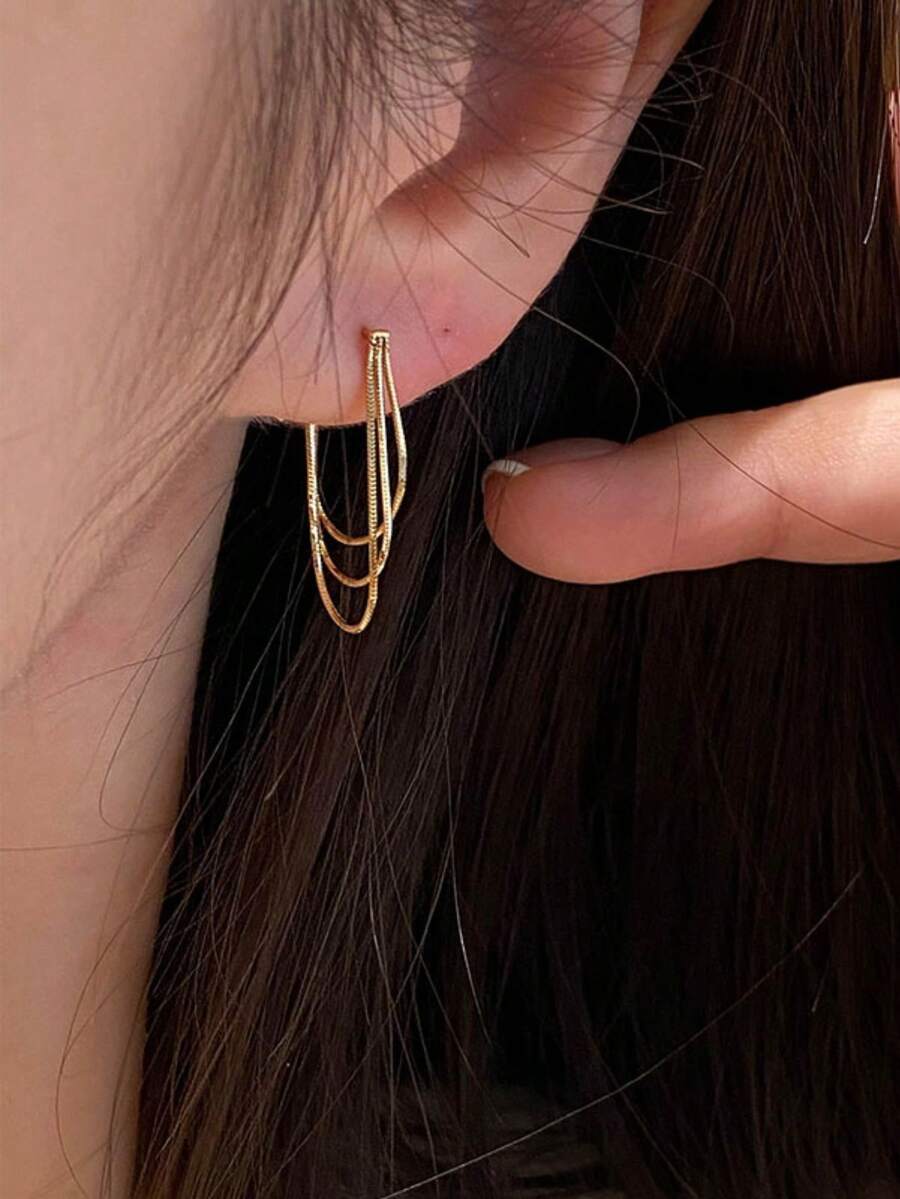 Gold-Tone Curved Bar Top Tripl - Women'S Fashion Layering บทวิจารณ์และราคา