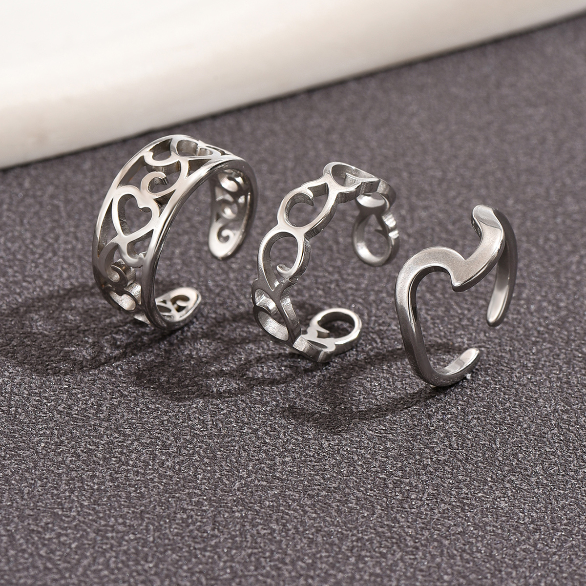 3PC Filled Toe Rings Set for W - Women'S Fashion Rings Gold บทวิจารณ์และราคา