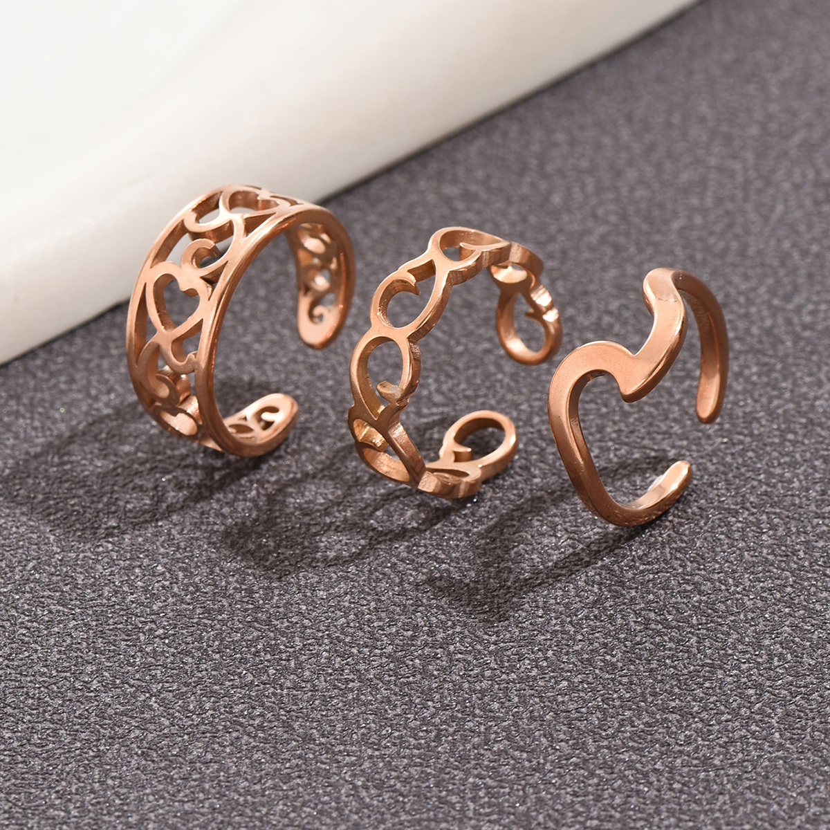 3PC Filled Toe Rings Set for W - Women'S Fashion Rings Gold บทวิจารณ์และราคา