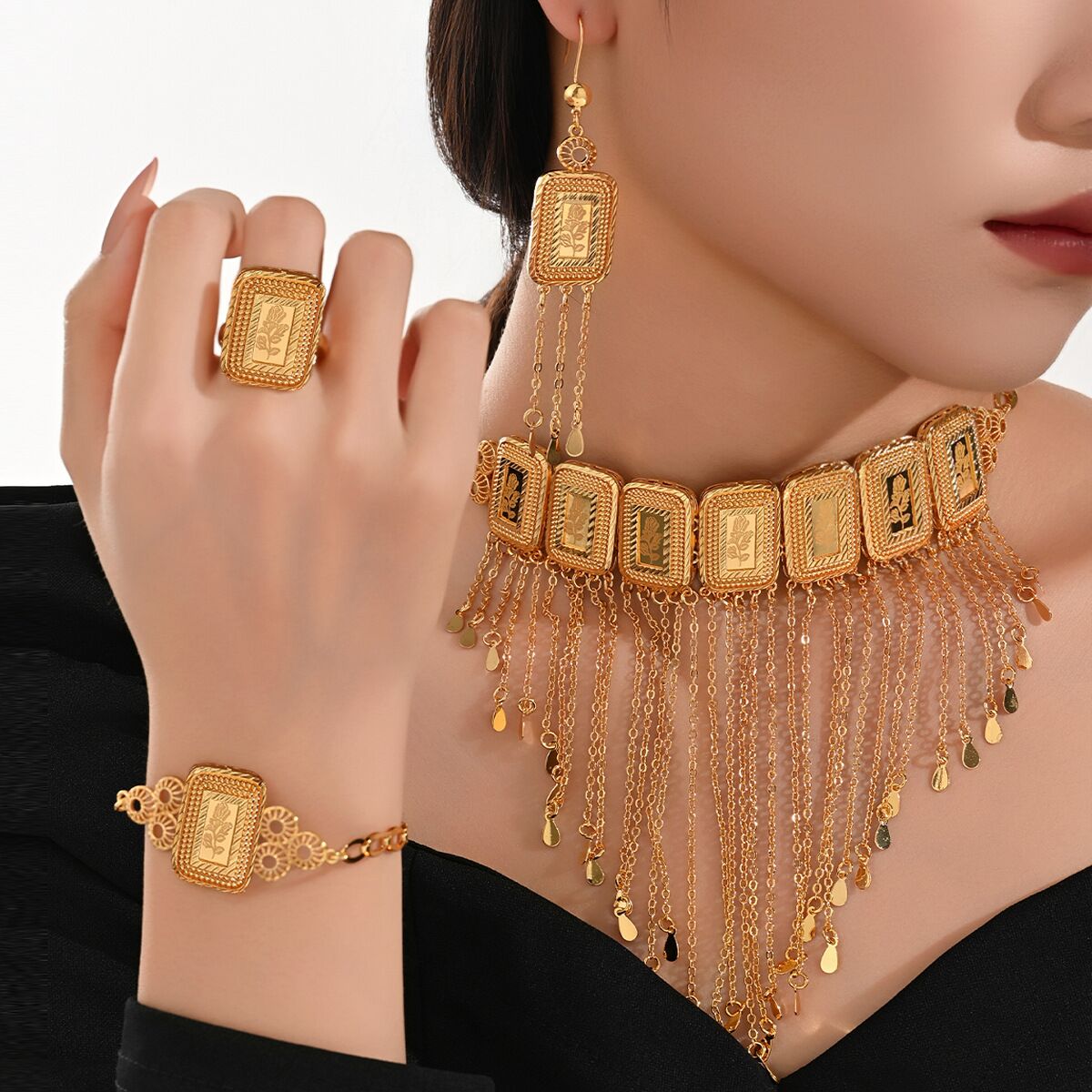 Fashion Dubai 24K Gold Plated  - Women'S Fashion Rings Gold บทวิจารณ์และราคา