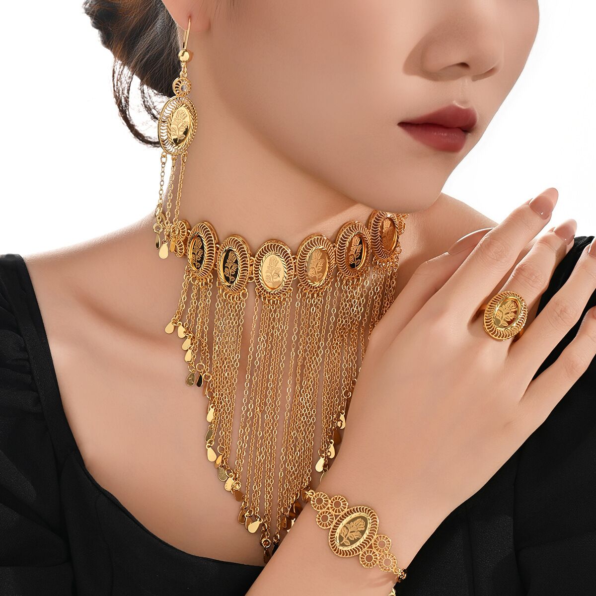 Fashion Dubai 24K Gold Plated  - Women'S Fashion Rings Gold บทวิจารณ์และราคา