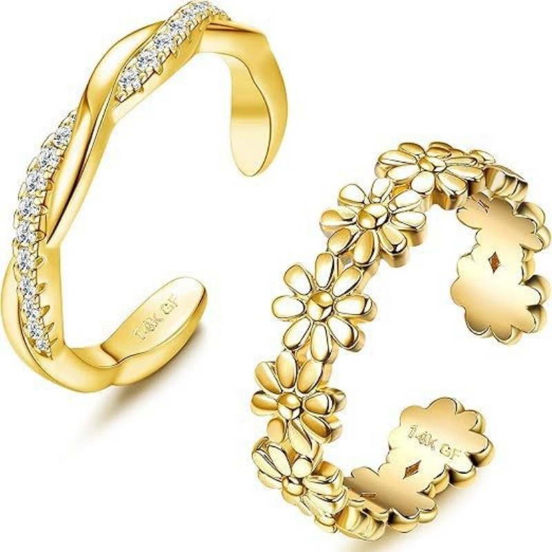14K Gold-Plated Adjustable Zir - Women'S Fashion Rings Gold บทวิจารณ์และราคา