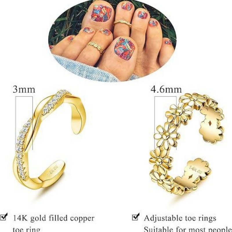 14K Gold-Plated Adjustable Zir - Women'S Fashion Rings Gold บทวิจารณ์และราคา