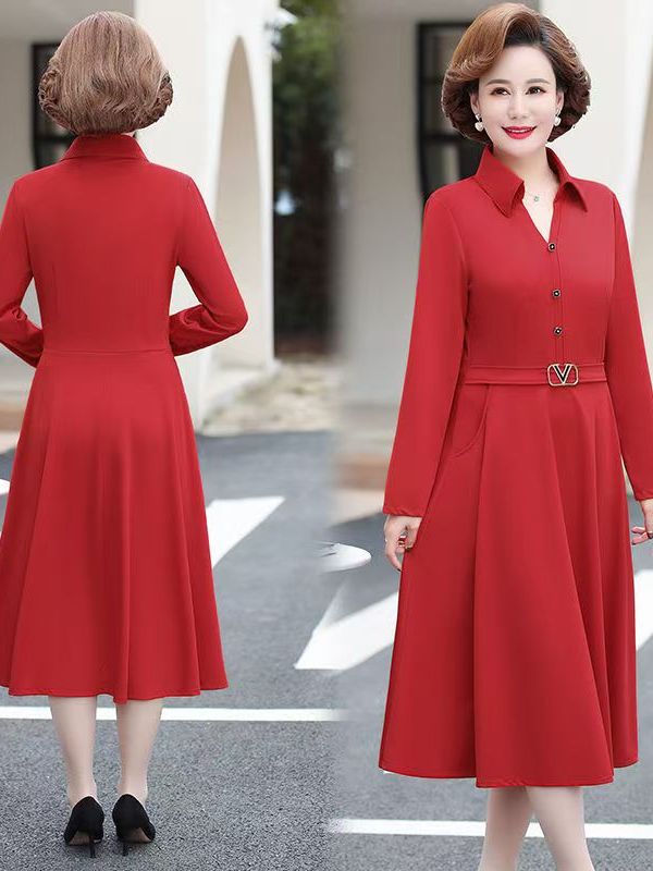 Elegant Mid-Length Dress Slimm - Women Fashion Over 60 บทวิจารณ์และราคา