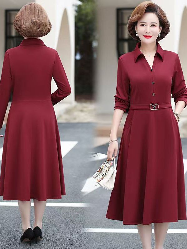 Elegant Mid-Length Dress Slimm - Women Fashion Over 60 บทวิจารณ์และราคา