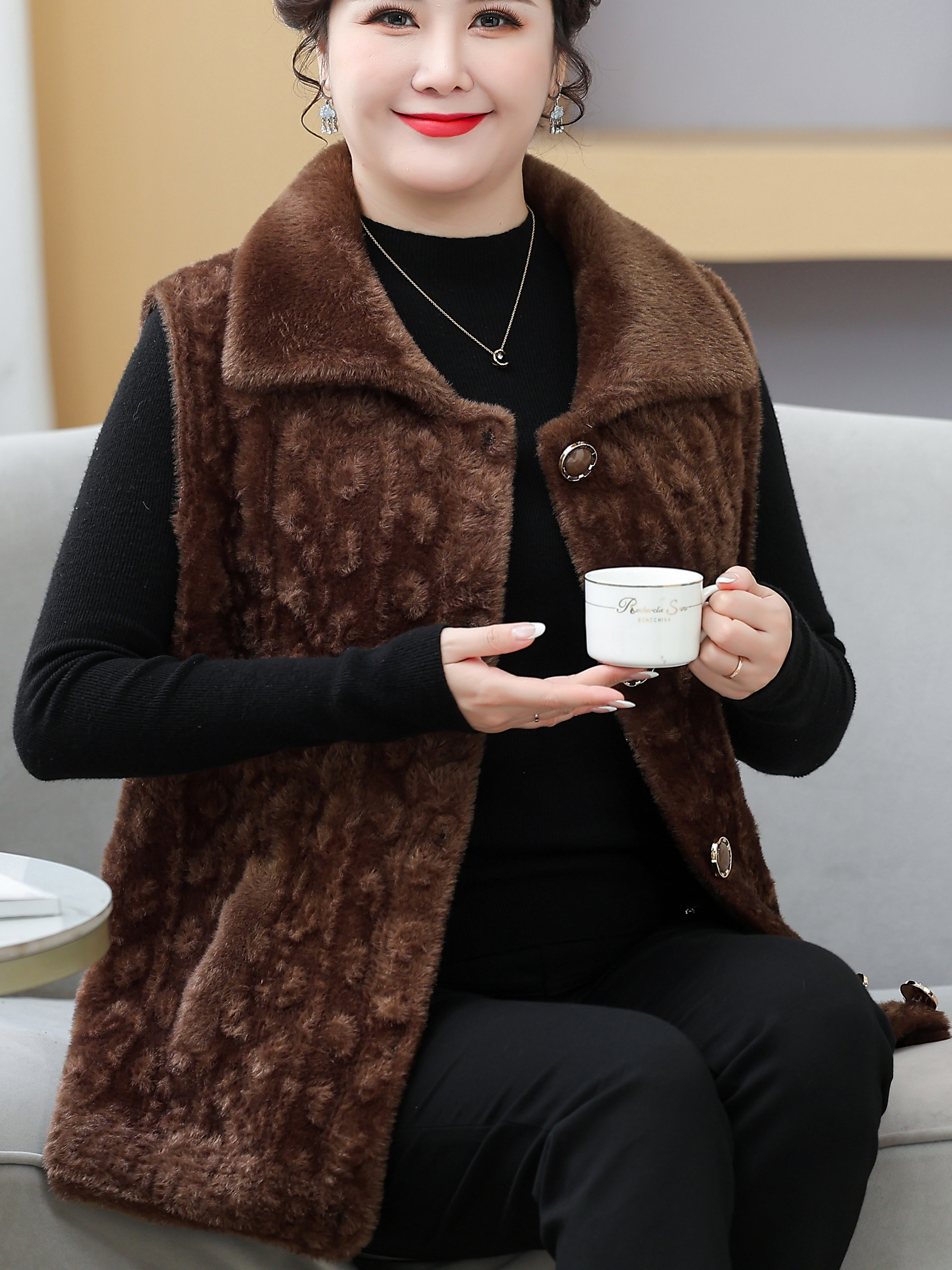 Thickened Woolen Coat for Midd - Women Fashion Over 60 บทวิจารณ์และราคา