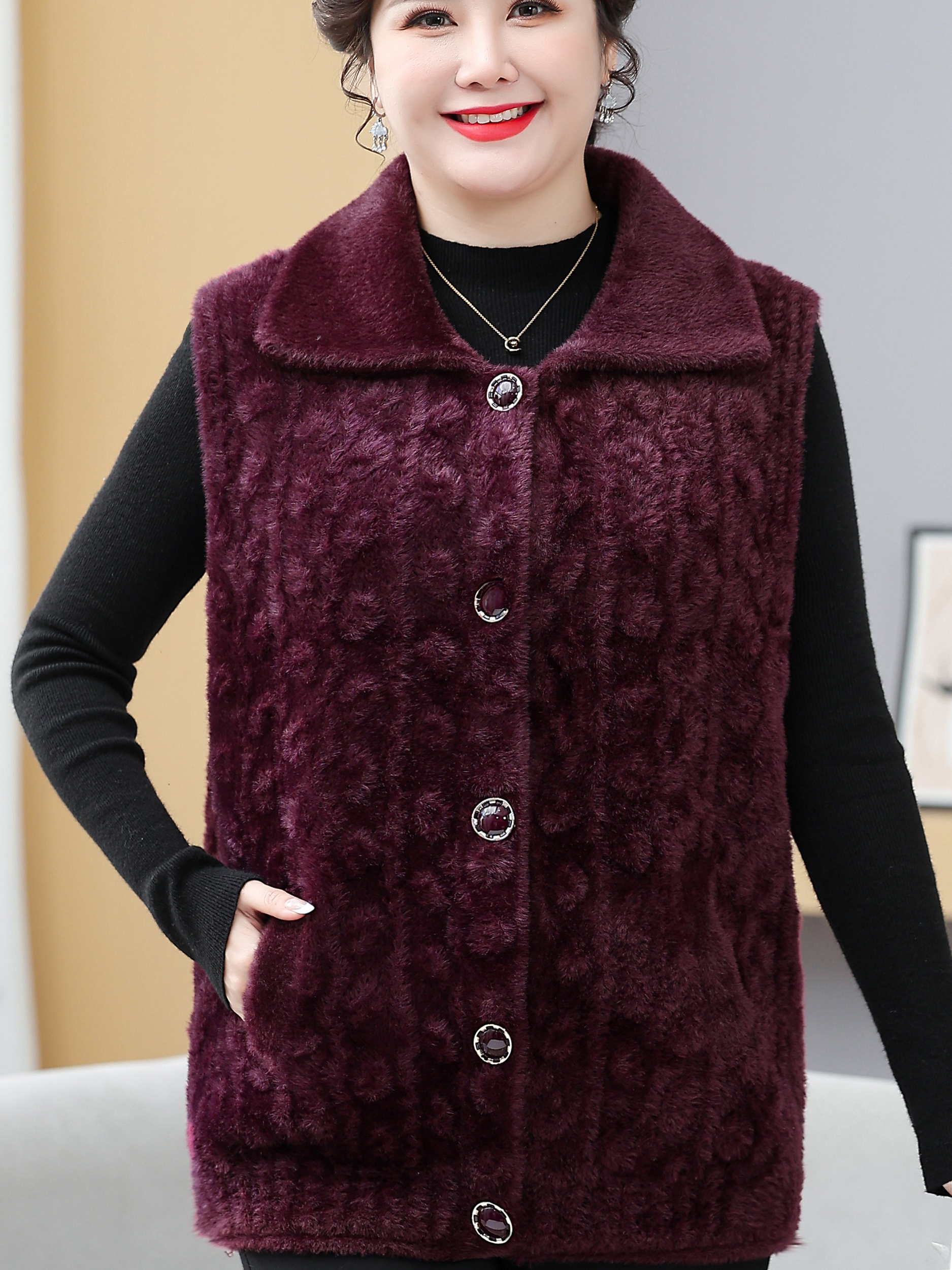 Thickened Woolen Coat for Midd - Women Fashion Over 60 บทวิจารณ์และราคา