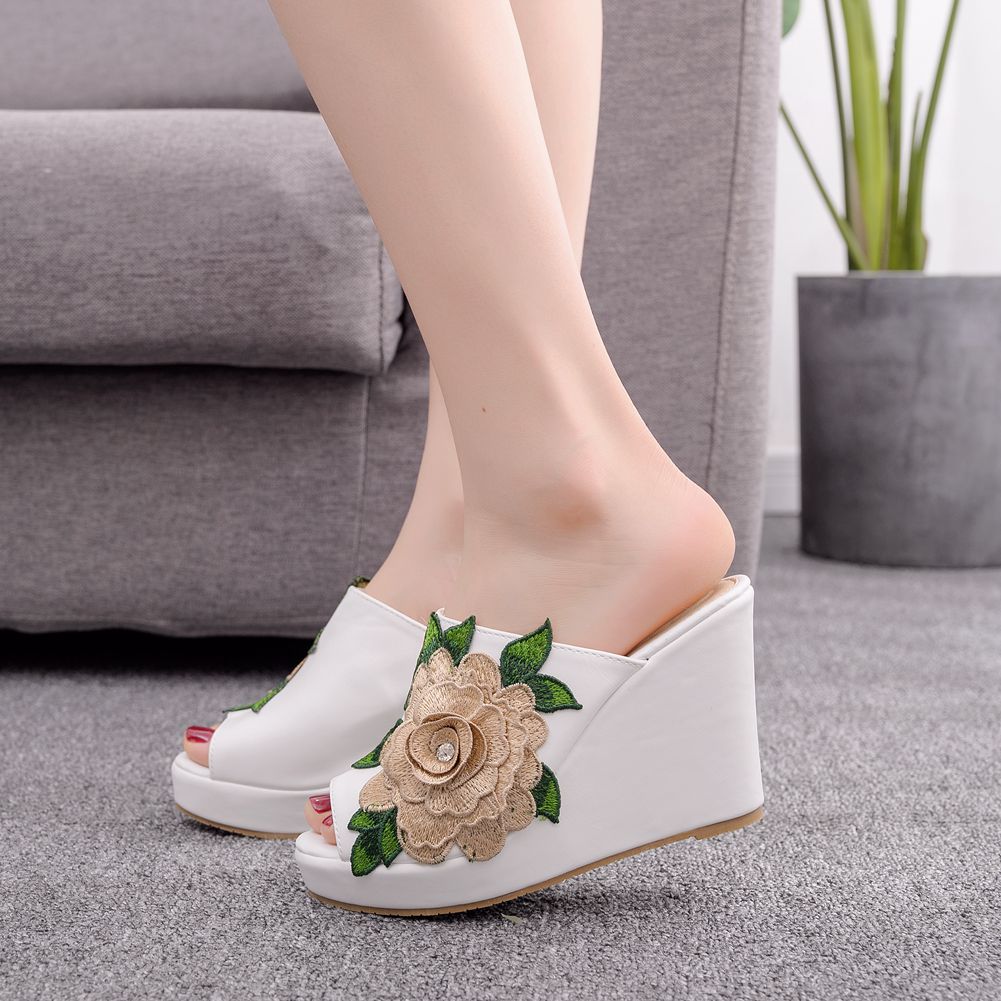 Womens Flower Open Toe Fashion - Women Queen Fashion บทวิจารณ์และราคา
