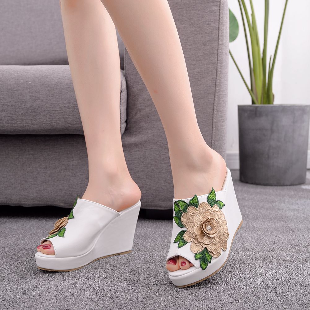 Womens Flower Open Toe Fashion - Women Queen Fashion บทวิจารณ์และราคา