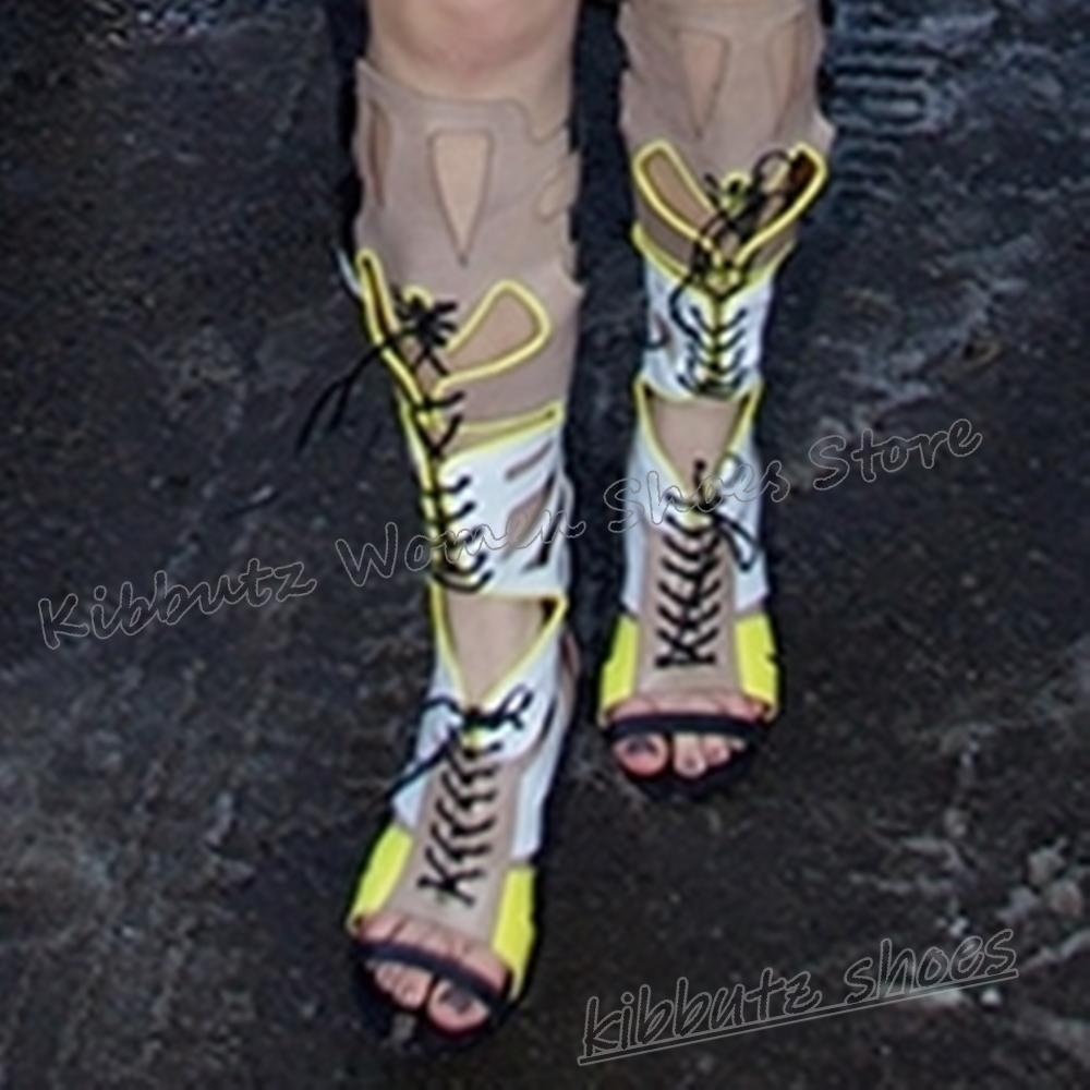 Sneaker Boot Knee High Lace-Up - Women Fashion Show บทวิจารณ์และราคา